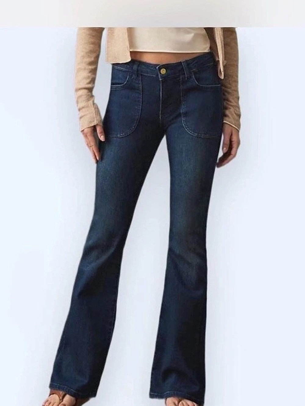 PILCRO Icon Low Rise Flare Stretch Jeans Sz 25 Like New retro boho Anthropologie